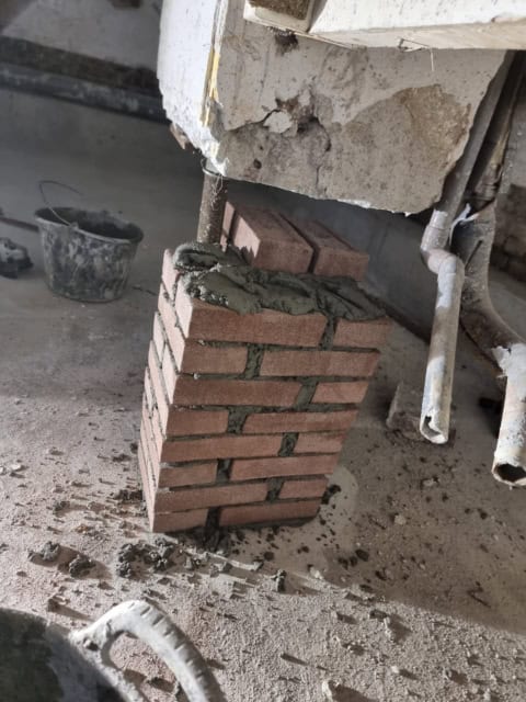 image showing a pillar cut for structural reinforcement